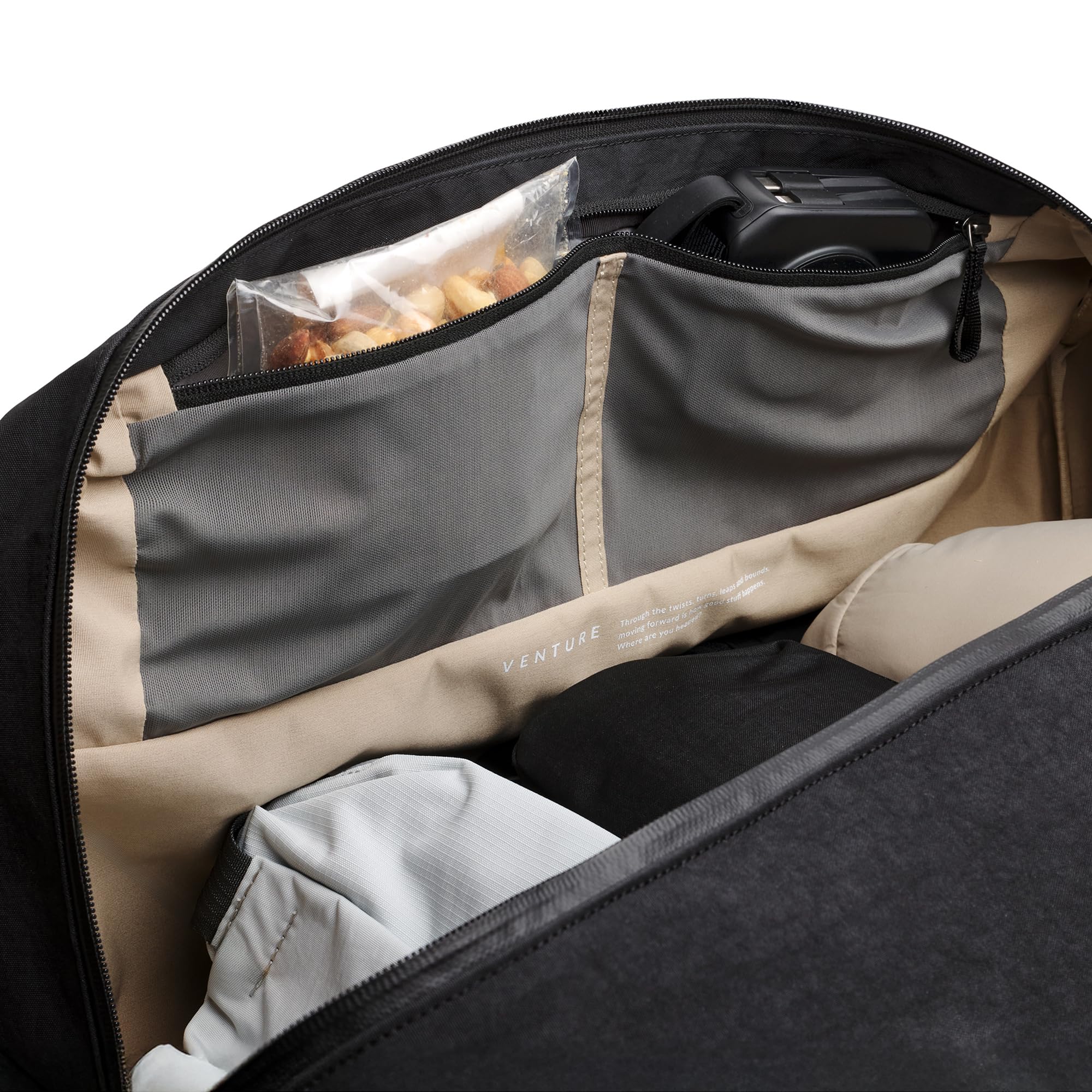 Bellroy Venture Ready Duffel, Bolsa de viaje Weekender 40L - Black | Bolsa de viaje weekender resistente 40L con organización optimizada