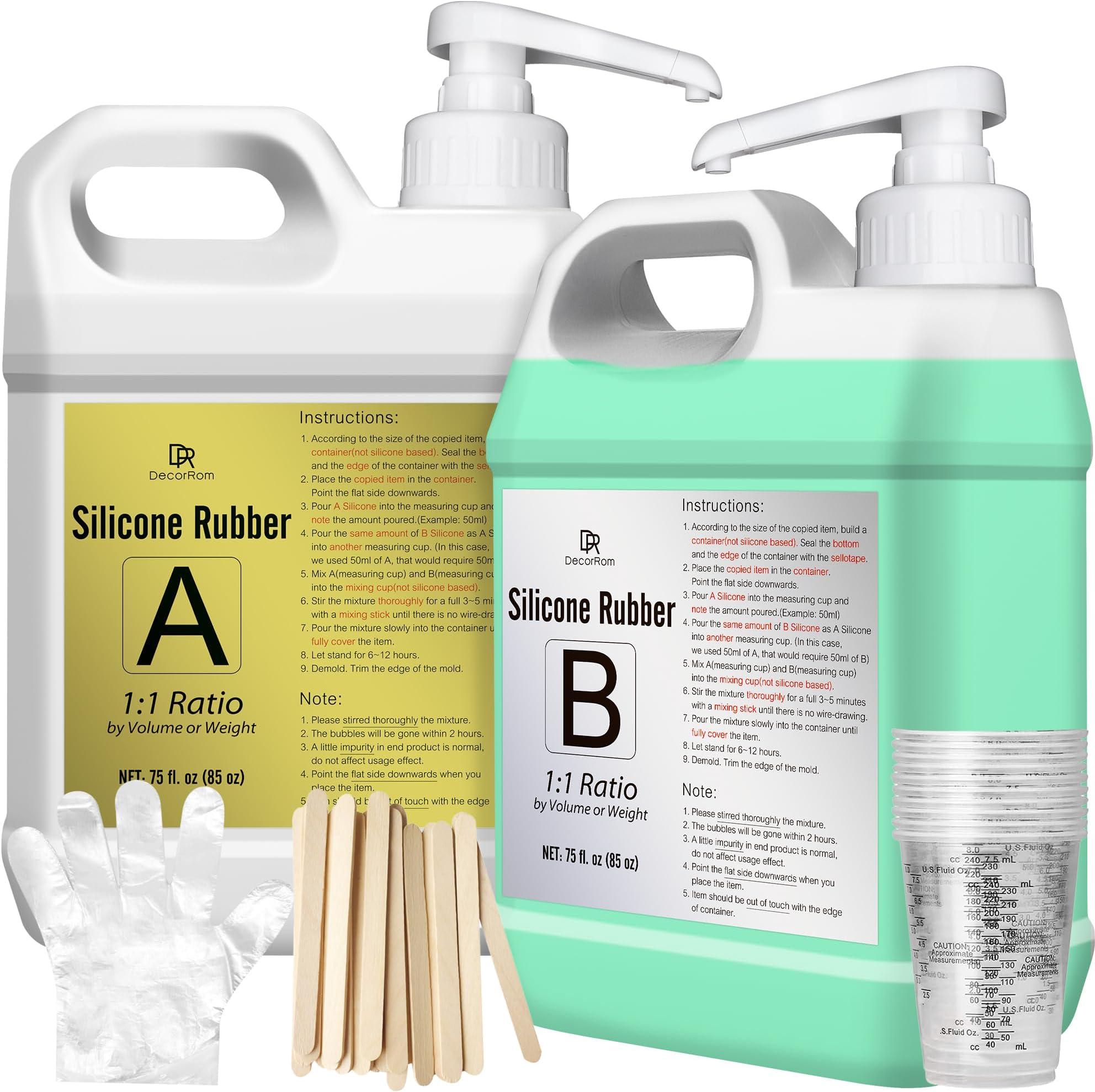 Silicone Mold Making Kit 170oz Elastic Liquid Silicone