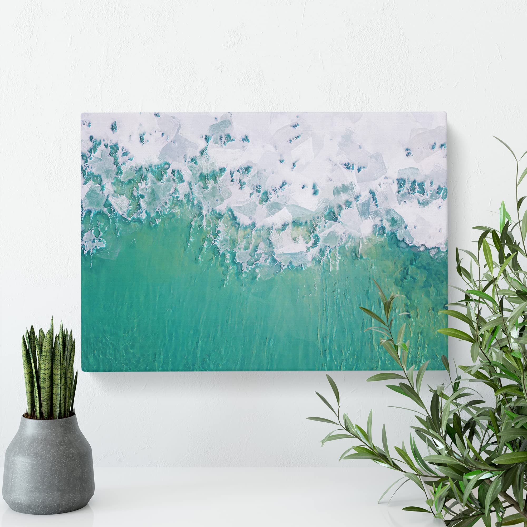 Wave Lines In Nova Scotia Canvas Print, Mixed, 25L x 50W cm - Image 2