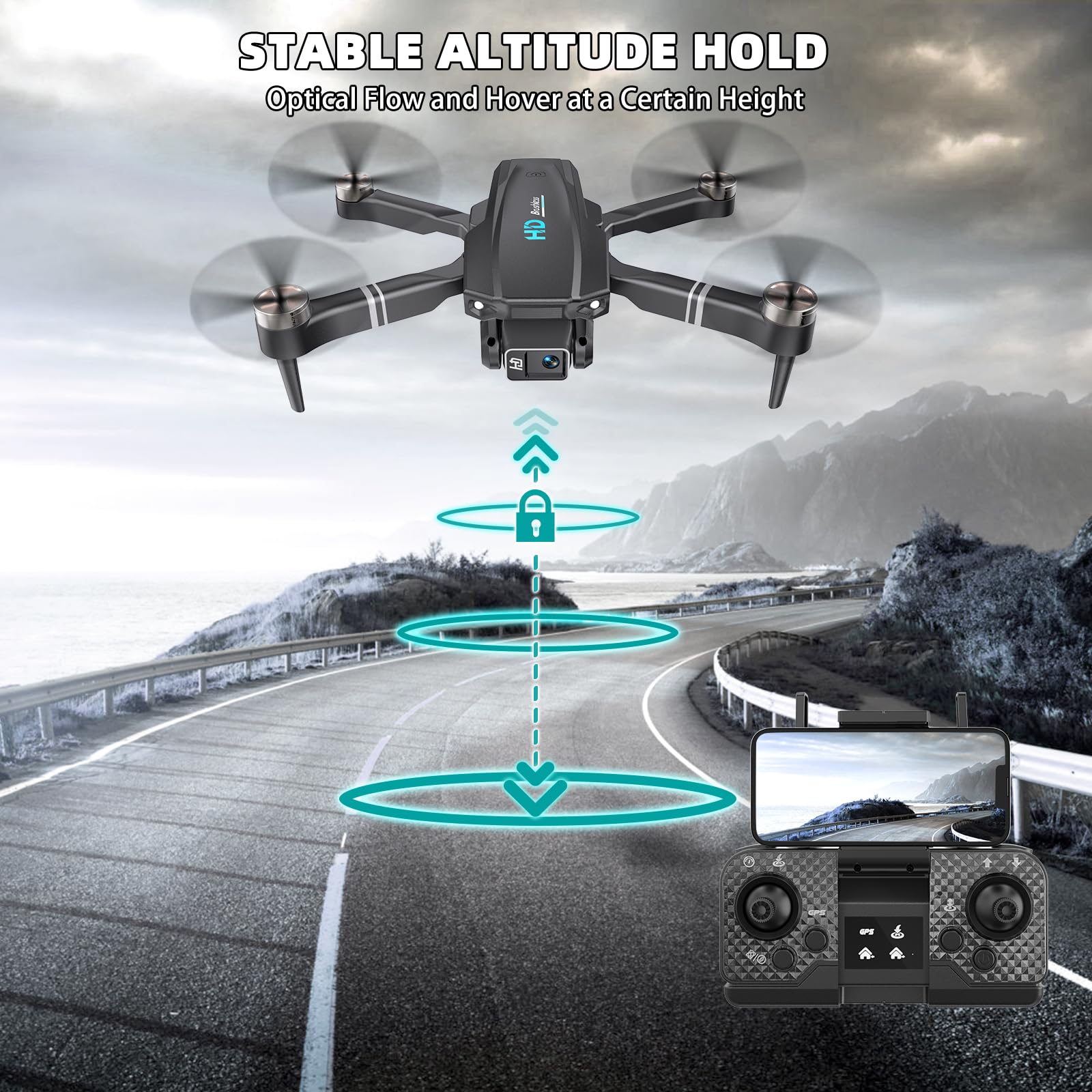 Drone Débutant Avec Caméra 1080P - Moteur Sans Balais, Évitement Obstacles, 2 Batteries - Idéal Adultes Et Enfants