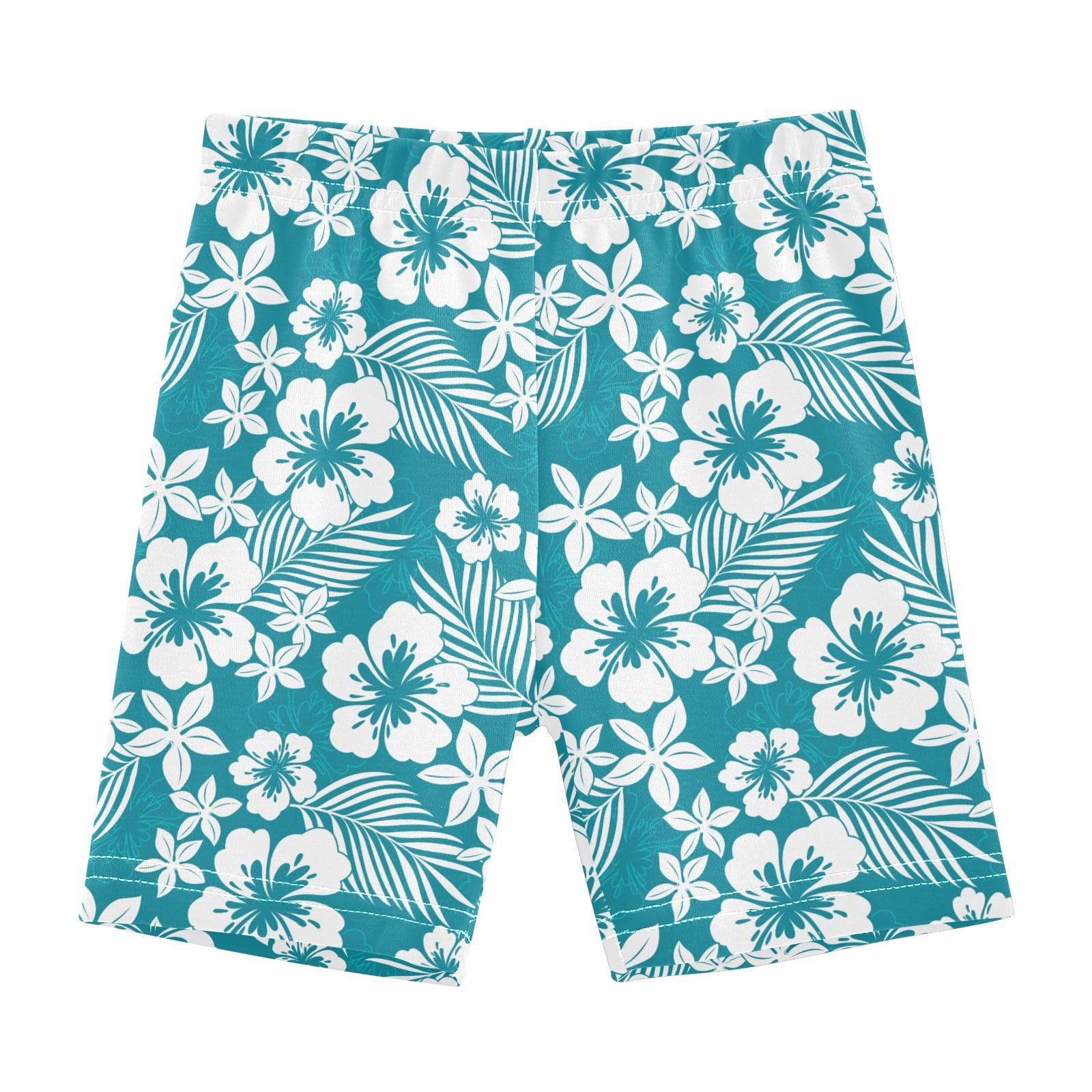 JHKKU Girls Hibiscus Flower Shorts Cotton Cartwheel Bike Kids Biker Under Dress Dance Short Girl Clothes 6T