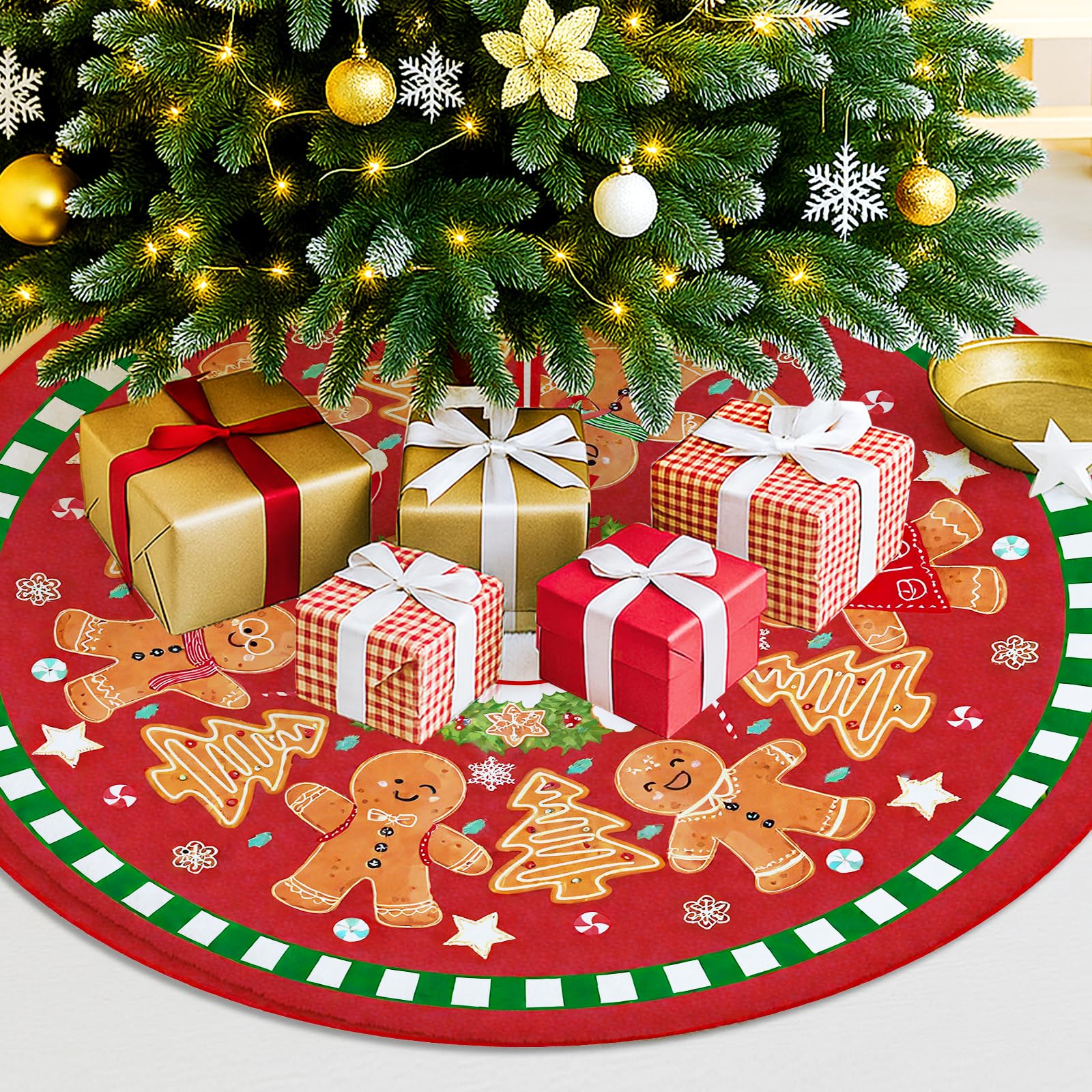 Jupe De Sapin De Noël 76 Cm - Tapis Couvre-Pied Sapin, Décoration Festive Pour Noël Et Halloween