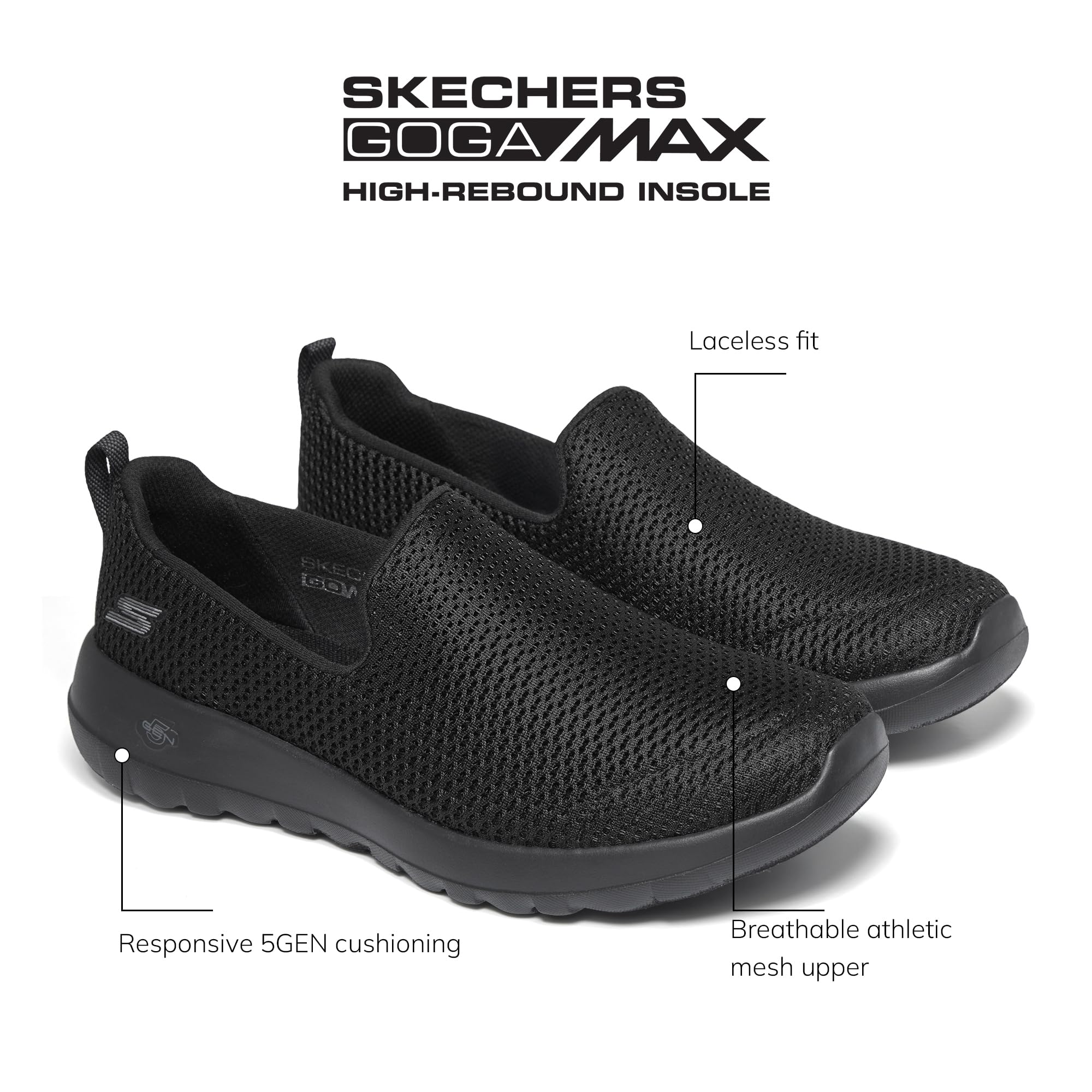 Skechers Women's Go Walk Joy Sneaker – 5GEN Cushioning, Air-Cooled GOGA Mat, Breathable Mesh Upper