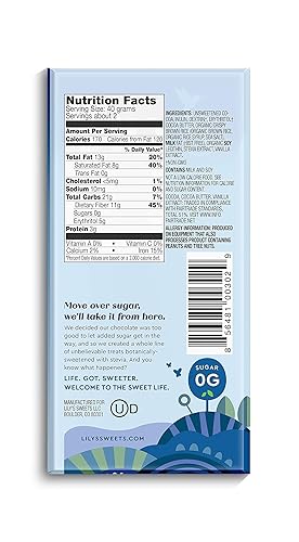 Miniatura 3 de Lilys - Variedad de muestras de barra de chocolate negro al 55   Endulzado con stevia sin azúcar añadido bajo en carbohidratos apto para dieta