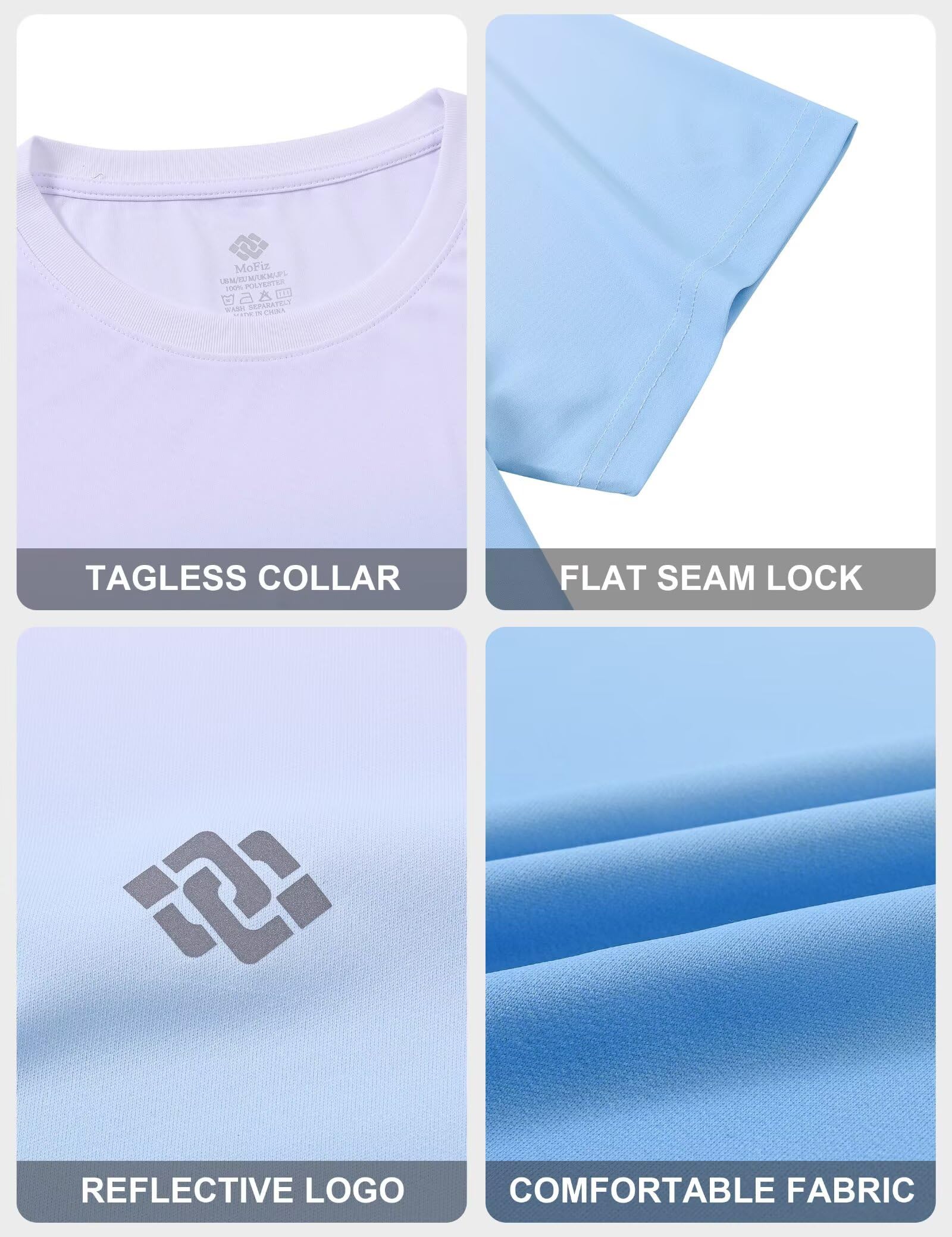 MoFiz Camiseta Anti UV Hombre Rashguard Secado Rápido Manga Corta Transpirable Surf Correr Natación