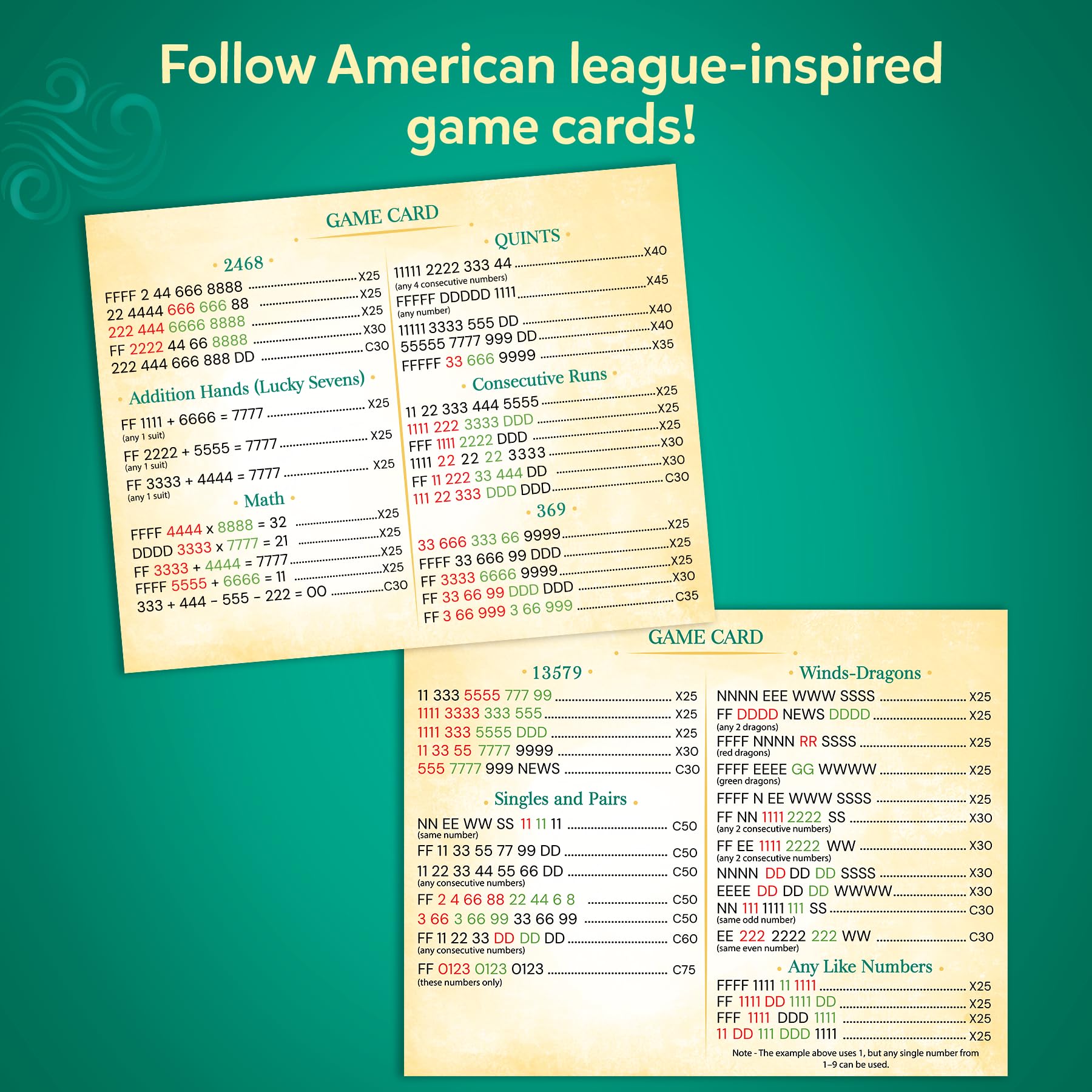 Gouda Games Mahjong Go! Card Game – Classic Mahjong Reimagined as a Card Game, American-Style Rules Inspired Strategy Game, Fast-Paced & Travel-Friendly, 4 Players, Gift for Adults & Teens