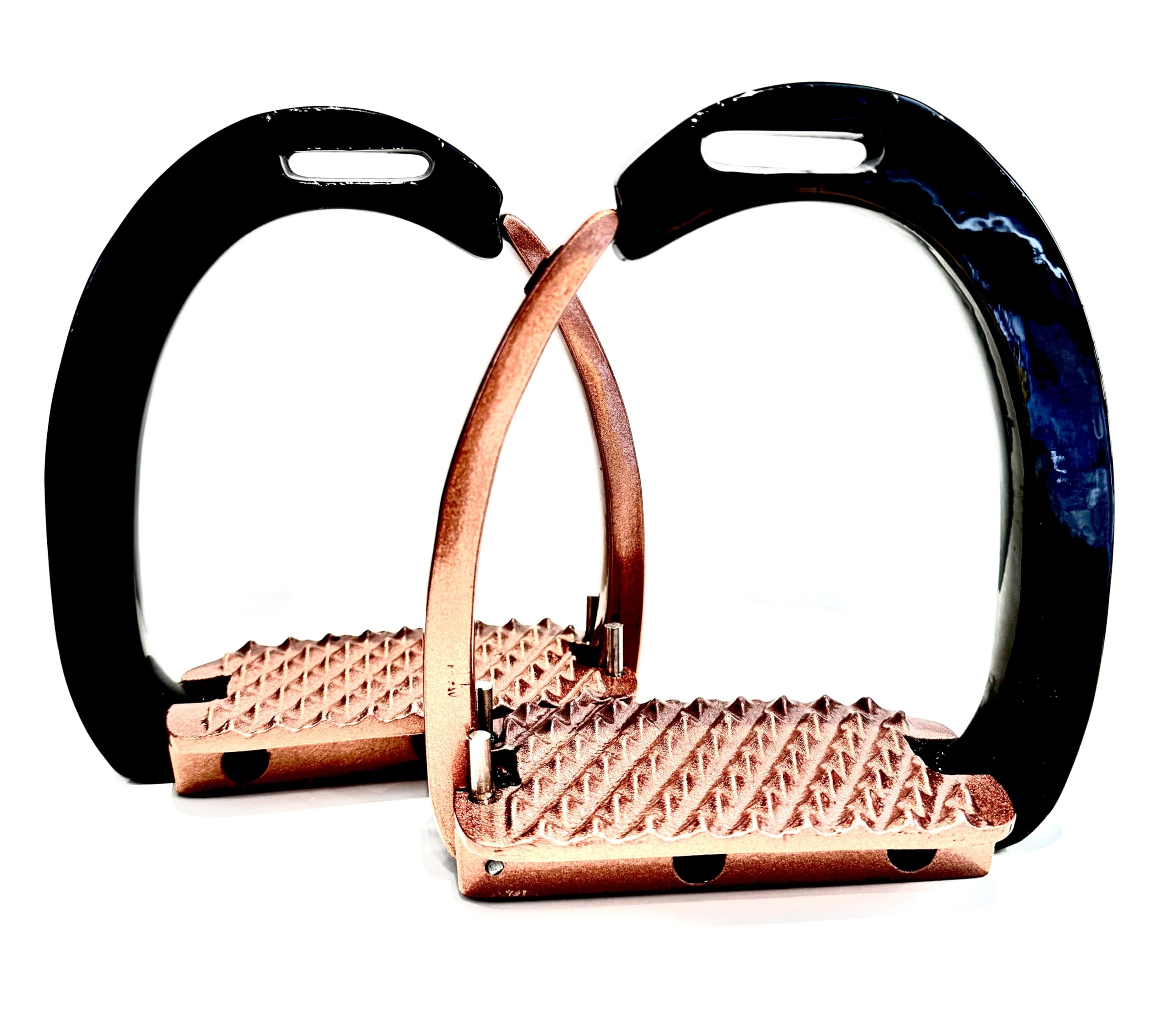 Horse Safety Stirrup Black & Rose Gold Irons Quick Release Stability Aluminium Stirrup 4.75" - Image 3