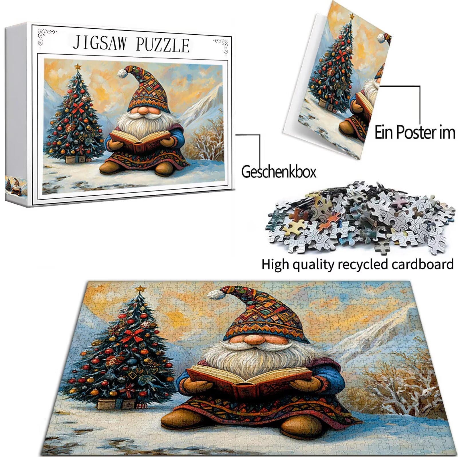 Puzzle dla dorosłych, motyw choinki, puzzle, puzzle, puzzle, gry edukacyjne, DIY, rękodzieło dla dorosłych, z opakowaniem prezentowym, piękna dekoracja, 156 x 105 cm, model 233