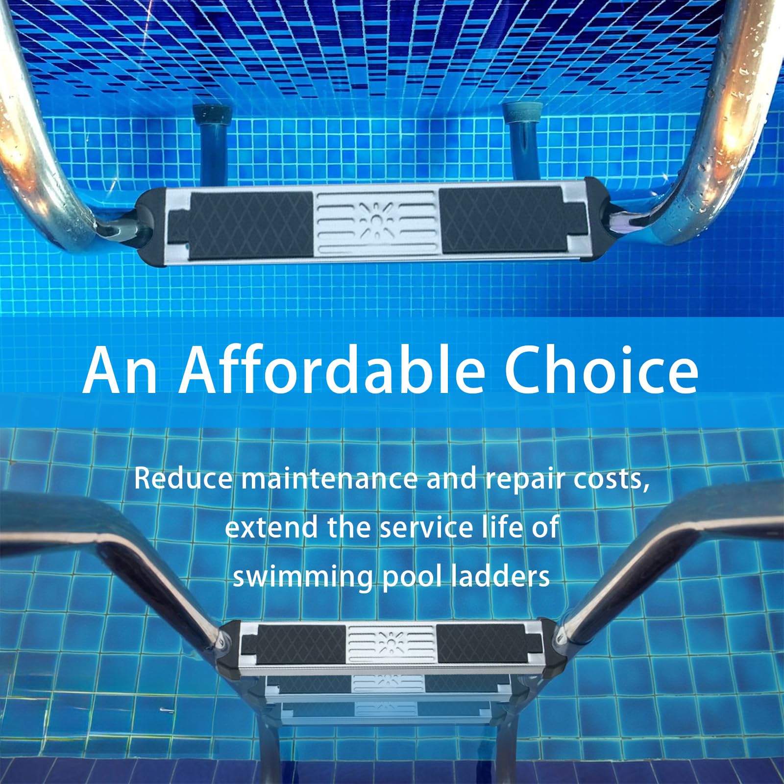 Marches D'échelle Piscine Antidérapante en Acier Inoxydable, 2 Pièces Pédale échelle Piscine Accessoires