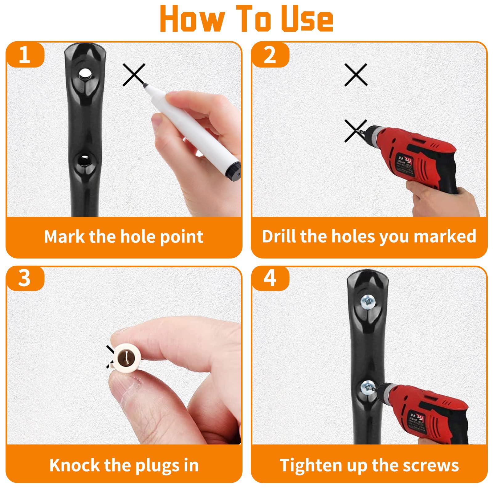 Garage Storage Hooks, 6 Pcs Heavy Duty J Hooks, Wall Mount Steel Organizer For Garden Tools, Bags, Hoses, Ladder, Sports Equipment - View #6