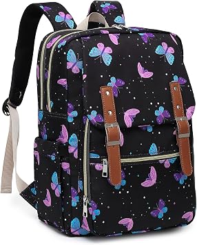 Laptop Backpack for Women Girls School Work Business Travel Computer Backpacks College Bookbag Fit 15.6 Inch Notebook Butterfly