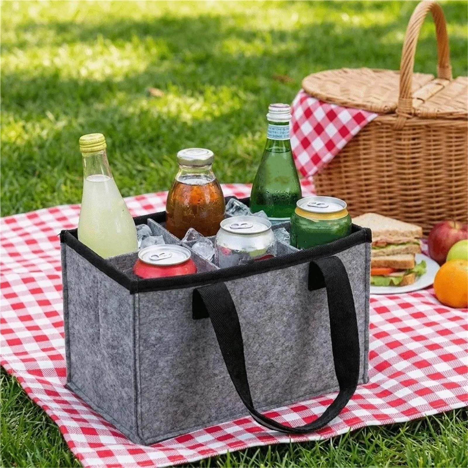Soporte for Bolsa De Mano for Botella Vino Fieltro, 2 Piezas con Asa
