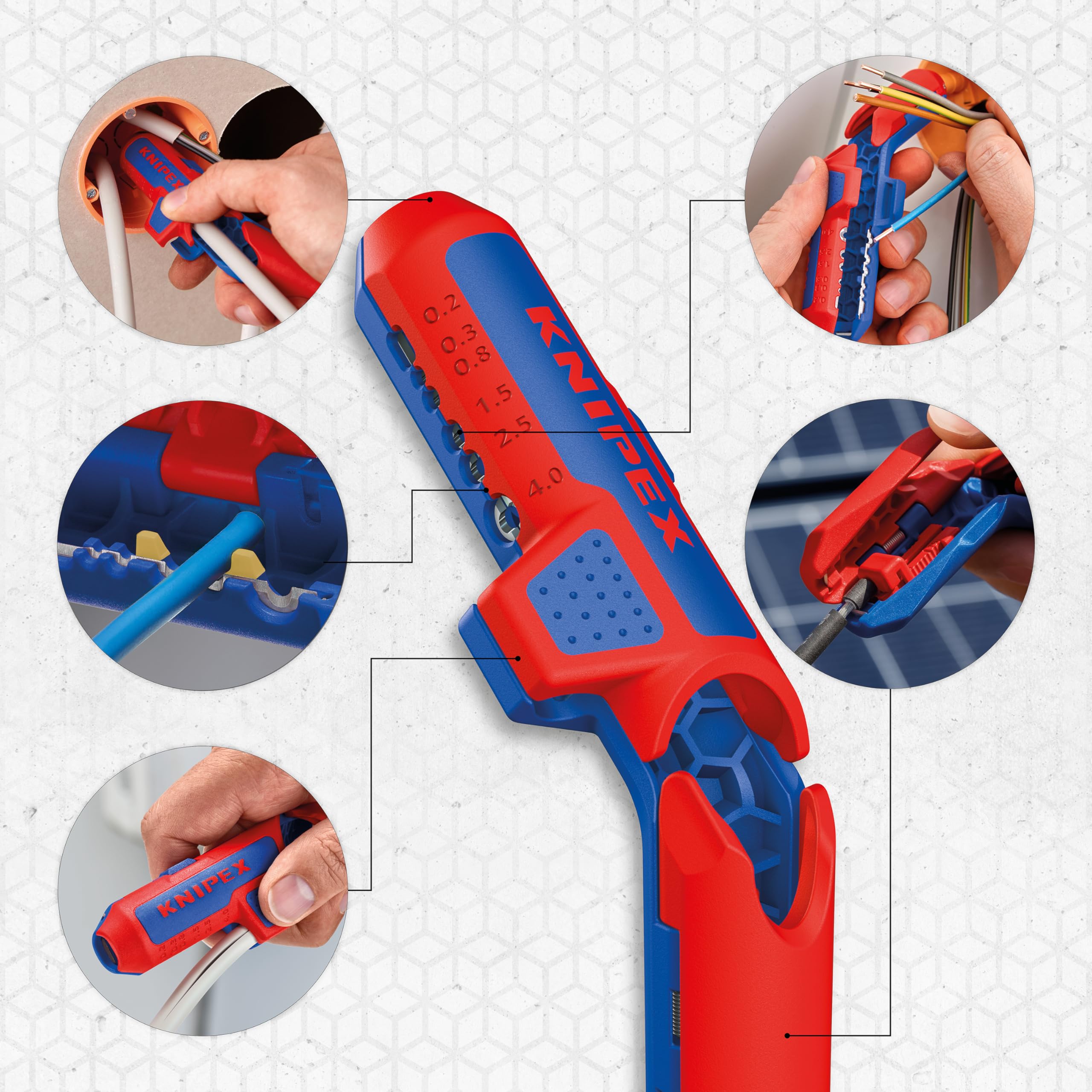 KNIPEX ErgoStrip PV utensile spelacavi 135 mm 16 95 03 SB