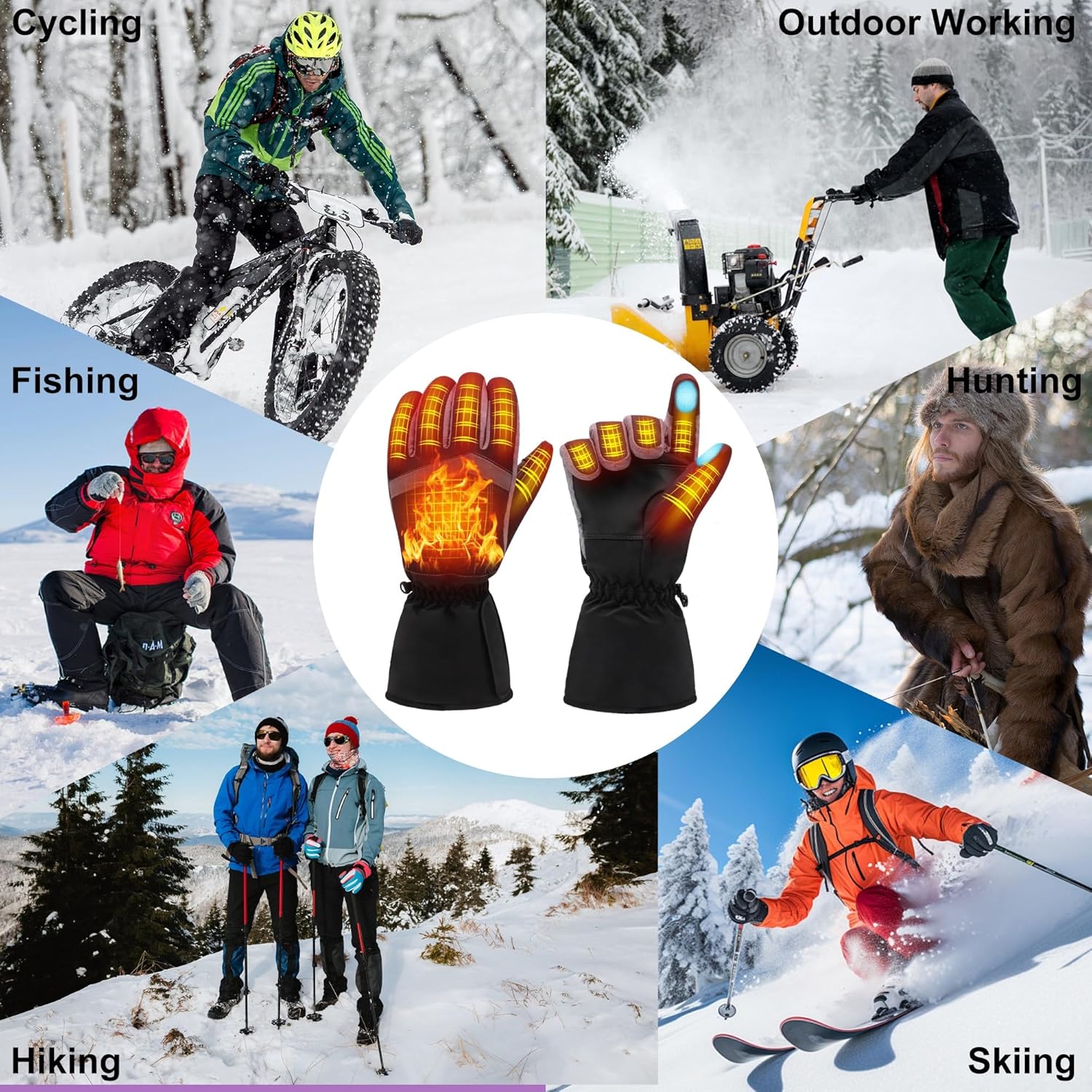 Magnolia Heated Gloves for Men Women, Electric Battery Heating Gloves for Hunting Camping Motorcycle Driving Skiing Working Gardening - Image 8