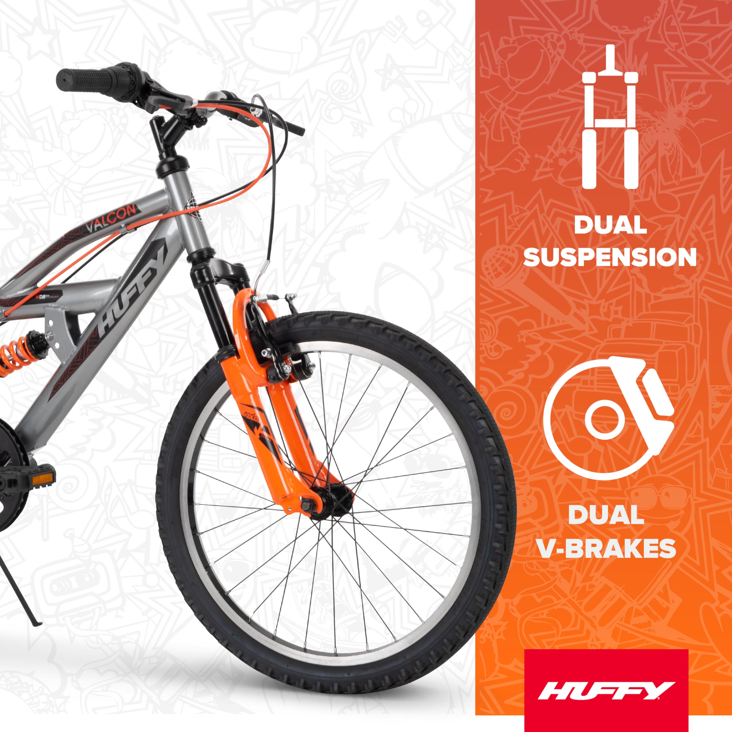 Amazon | Huffy キッズ デュアルサスペンション マウンテンバイク 20