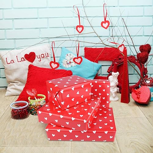 Miniatura 4 de PLULON 6 hojas de papel de regalo de cumpleaños de corazones colorido papel de regalo para cumpleaños, baby shower, bodas