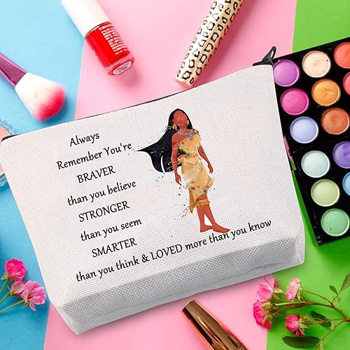 Miniatura 5 de WZMPA Bolsa de maquillaje cosmética de princesa india, regalo para fanáticos de la película de princesa, regalo You Are Braver Stronger Smarter Than