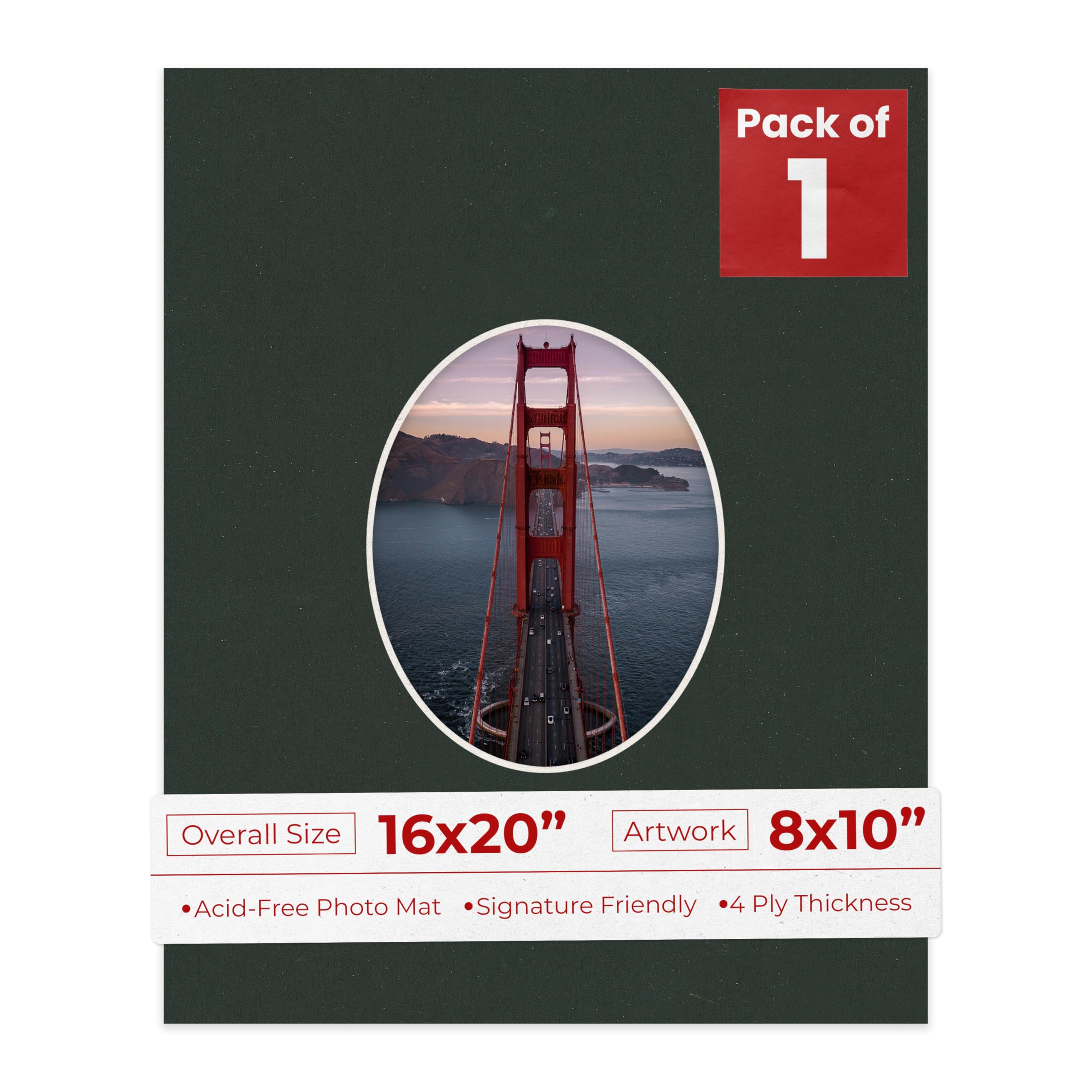 16x20 Mat Bevel Cut for 8x10 Photos - Precut Textured Black Oval Shaped Photo Mat Board Opening - Acid Free Matte to Protect Your Pictures - Bevel Cut for Family Photos, Pack of 1 Matboard-image-13