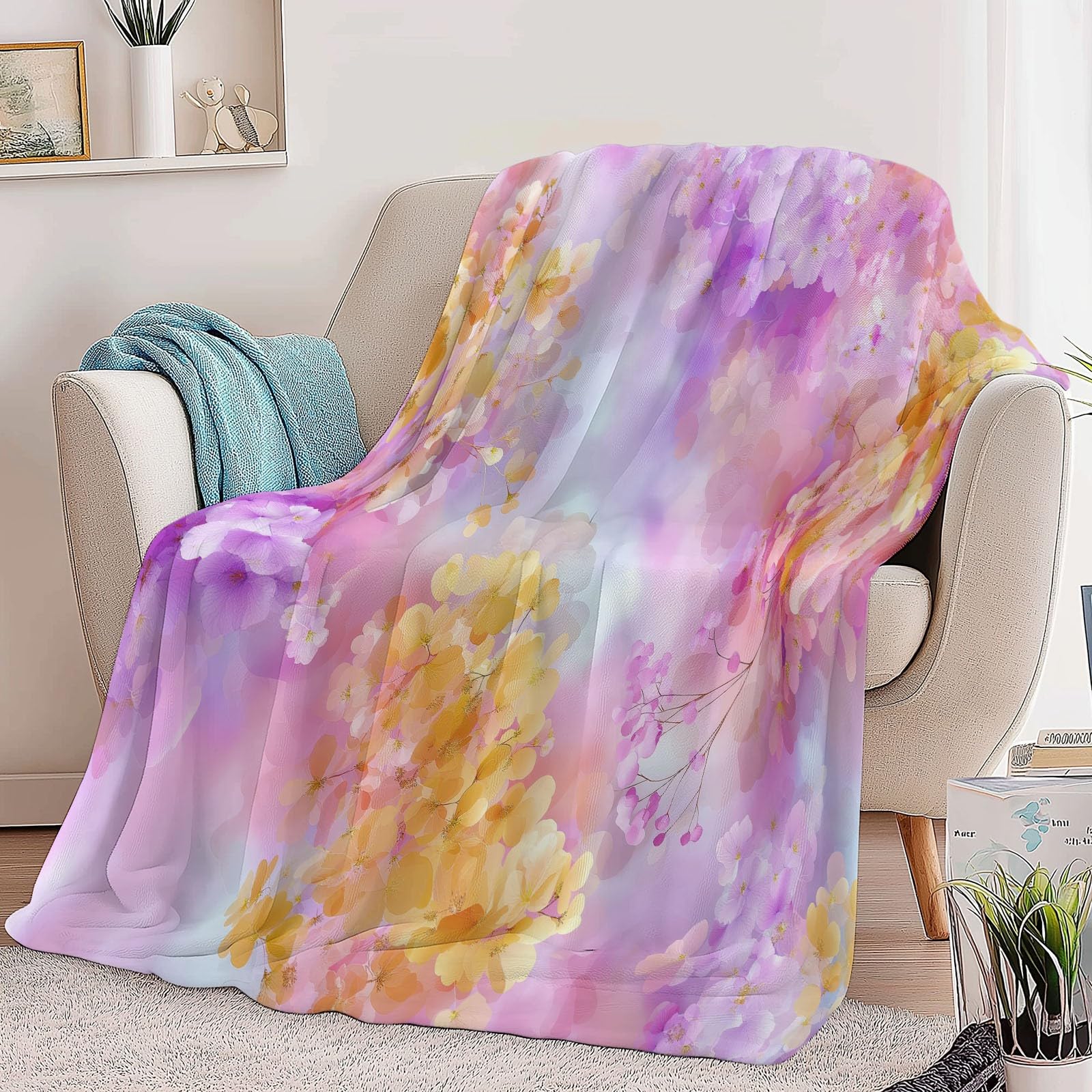 Générique Koc polarowy Walentynki Romance Flowers 180 x 200 cm, wygodny koc, narzuta na łóżko z nadrukiem 3D, bardzo miękki i lekki, na wszystkie pory roku