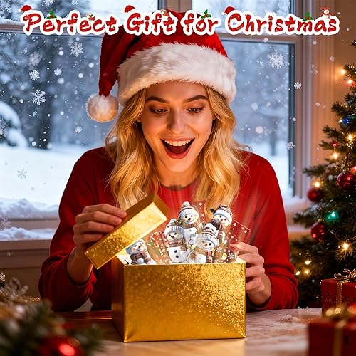 Miniatura 6 de Adornos de Navidad de muñeco de nieve, lindo árbol de Navidad decoración con letra de árbol de Navidad, colgante personalizado para colgar en