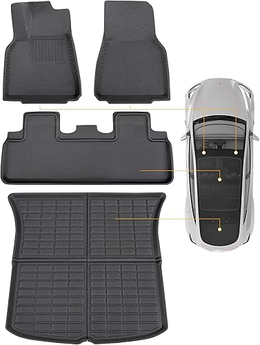 Alfombrillas para el suelo del modelo Y de Tesla y para todo tipo de clima, alfombrillas para todo tipo de clima, 2023, 2022, 2021, 2020, Tesla