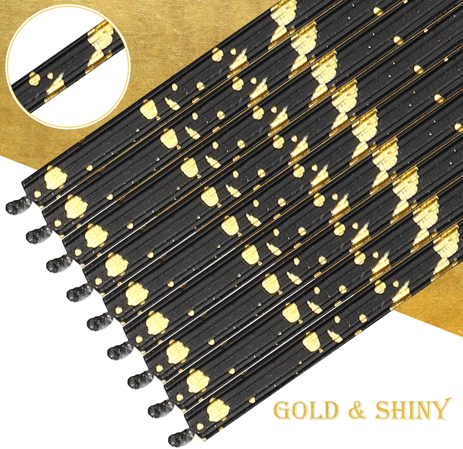 Threlaco 24 Pieces Birthday Candles Long Thin Cake Candle Cupcake Candles for Birthday Wedding Anniversary Graduation Retirement Party Decoration (Black Gold) : Home & Kitchen