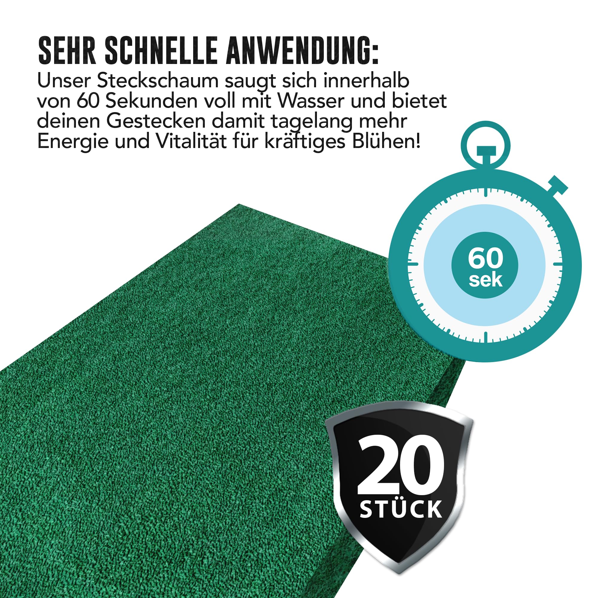20 sztuk pianki ściegowej - zestaw mokrej pianki Wet Foam Set 23 x 11 x 7,5 cm plug-in, plug-in comund, cegły wtykowe do aranżacji kwiatowych - plug-in gąbka do rękodzieła na celebrations, samochód,