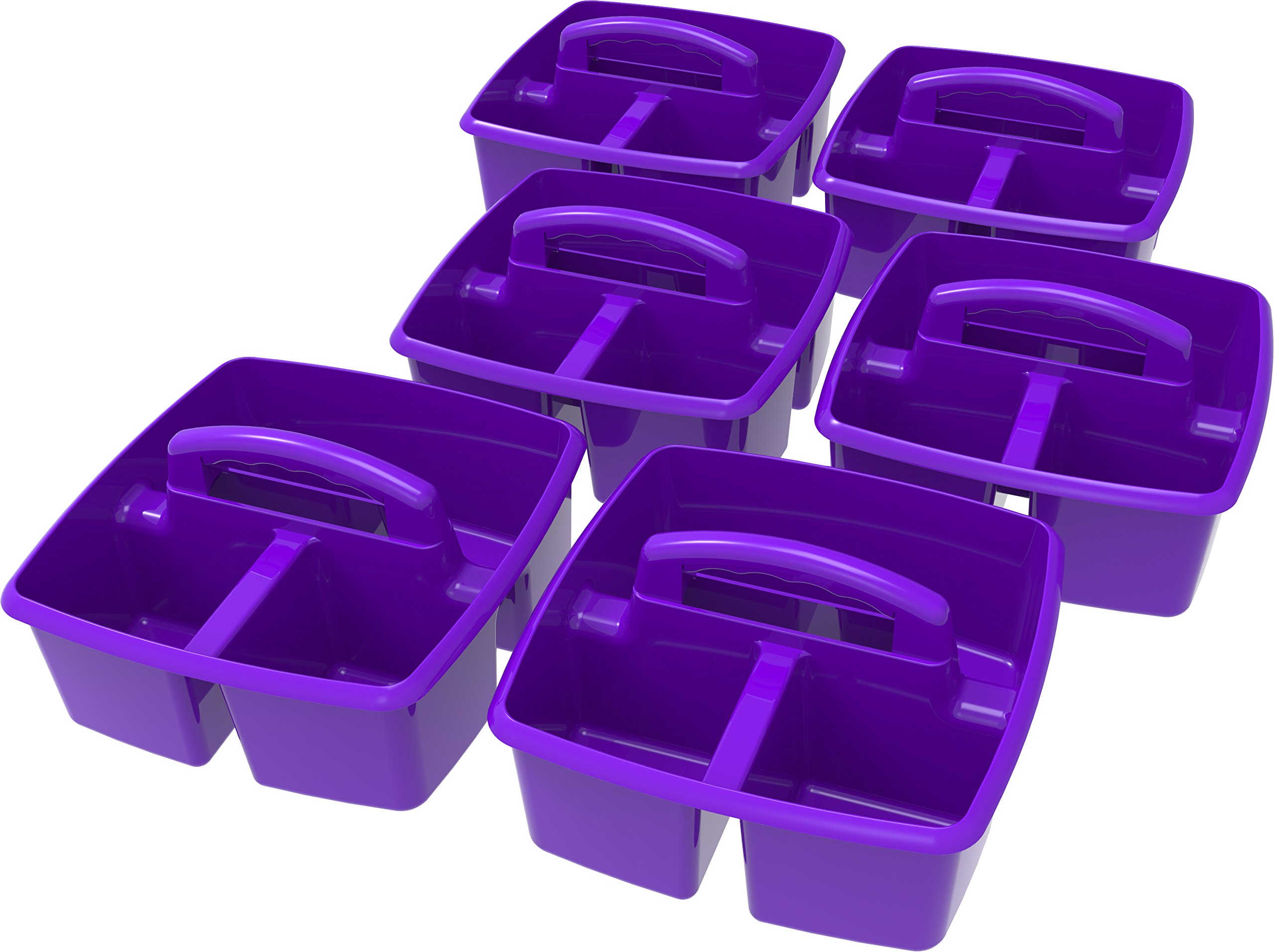 Storex3-Compartment Small Caddy â Multipurpose Classroom Organizer with Handle, Purple, 5-Pack (00944U06C)