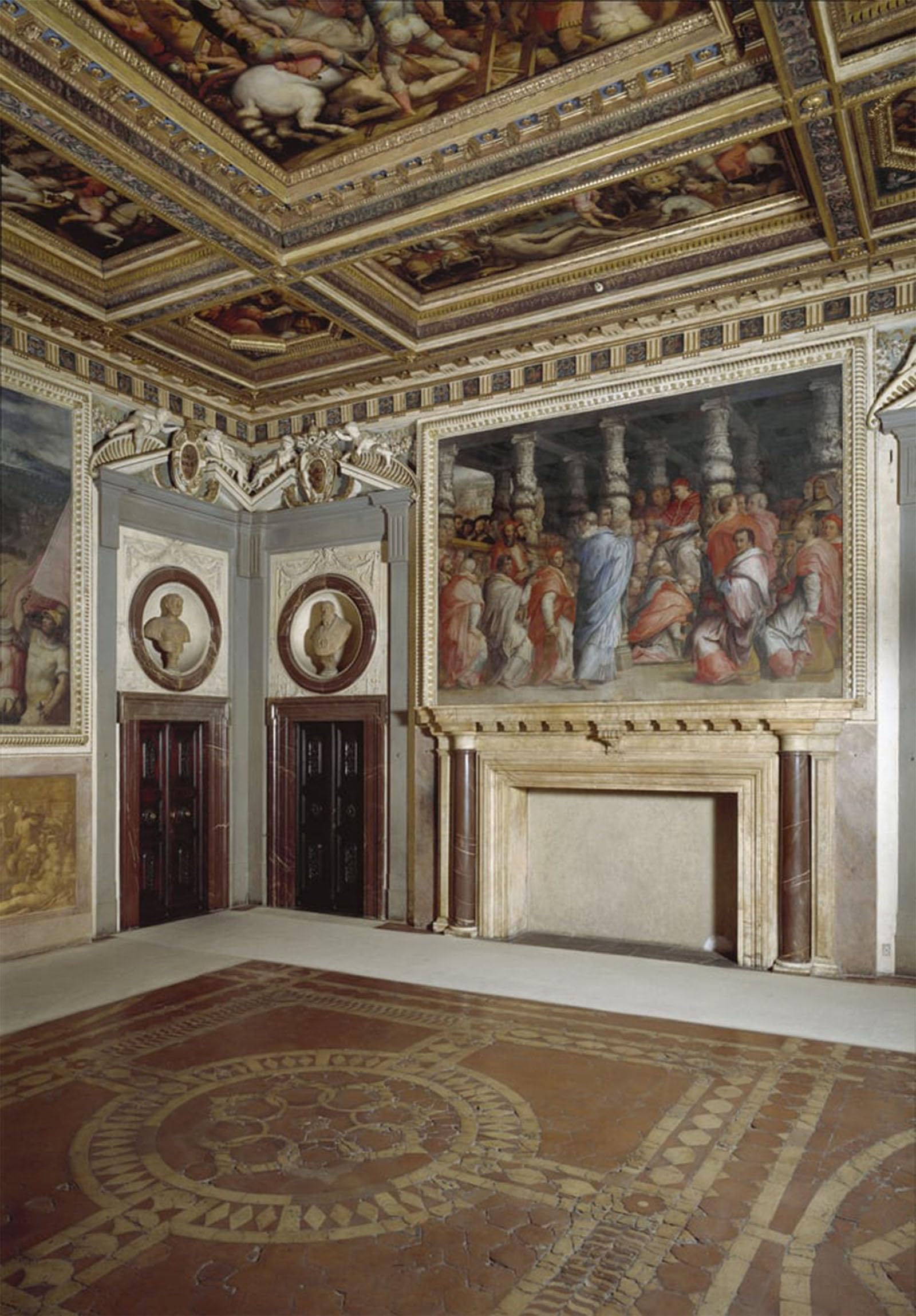 ARTXLXXBN Famous Print Painting Colorful Art Print View of the Room of with a Painting Representing Himself During by Giorgio Vasari Canvas Art Decorations for Home Decor 60x90cm