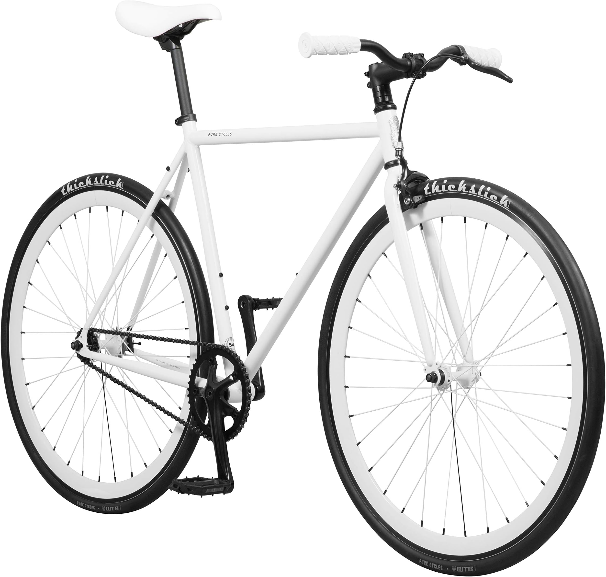 Pure Fix Original Fixed Gear Single Speed Bicycle, Romeo White, 50cm/Small