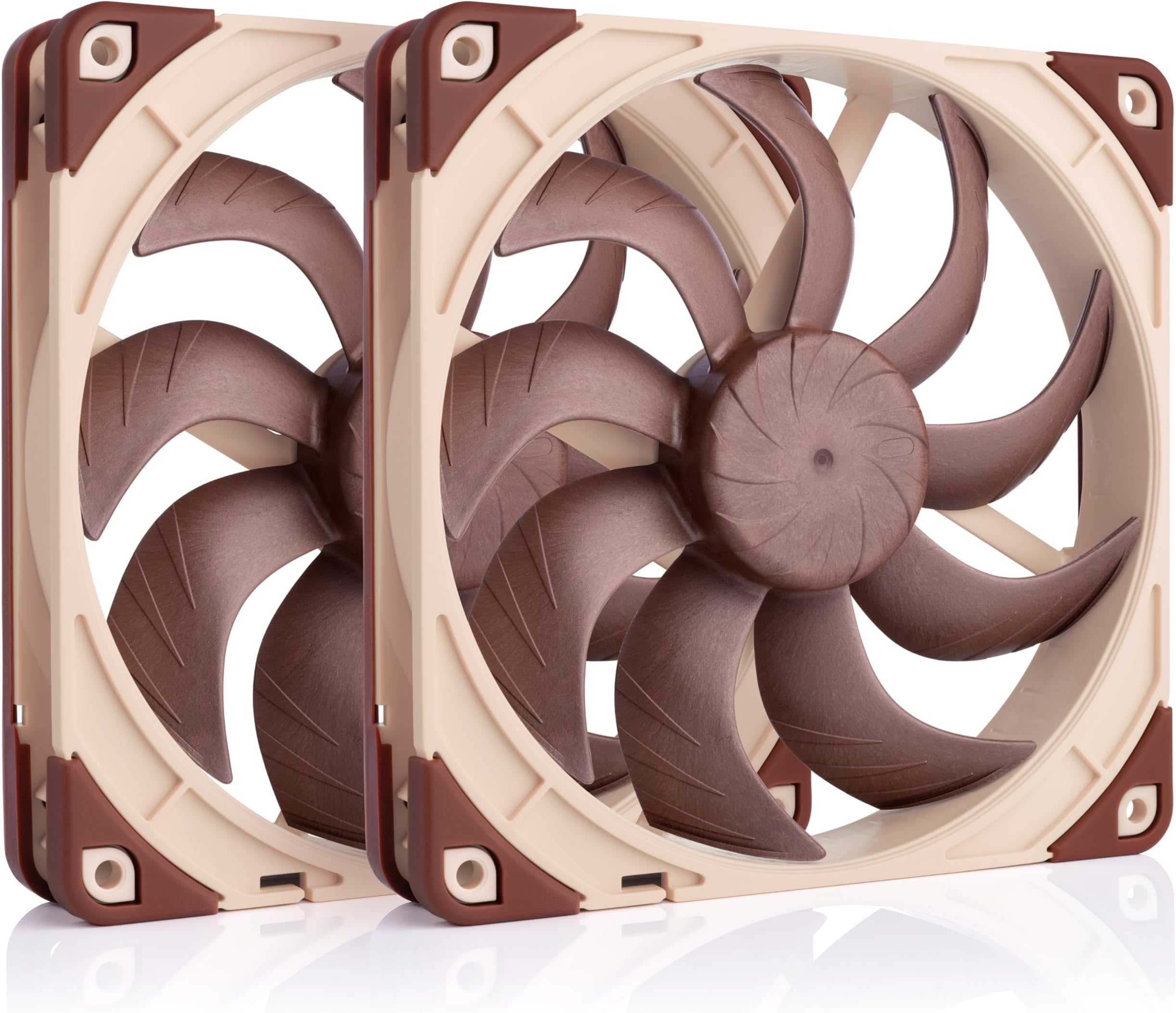 Noctua NF-A14x25 G2 PWM Sx2-PP, Dual Fan Set for Push-Pull and Side-by-Side Applications (Brown)
