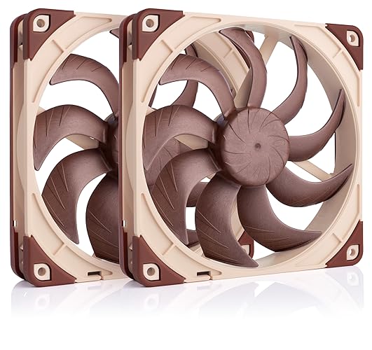Noctua NF-A14x25 G2 PWM Sx2-PP, Dual Fan Set for Push-Pull and Side-by-Side Applications (Brown)