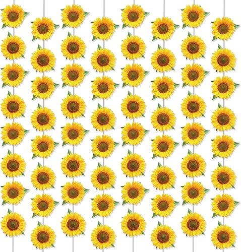 Kit de guirnalda de girasoles, flores de sol de primavera, decoraciones de remolinos colgantes, pancartas de papel de girasol de verano para Pascua,