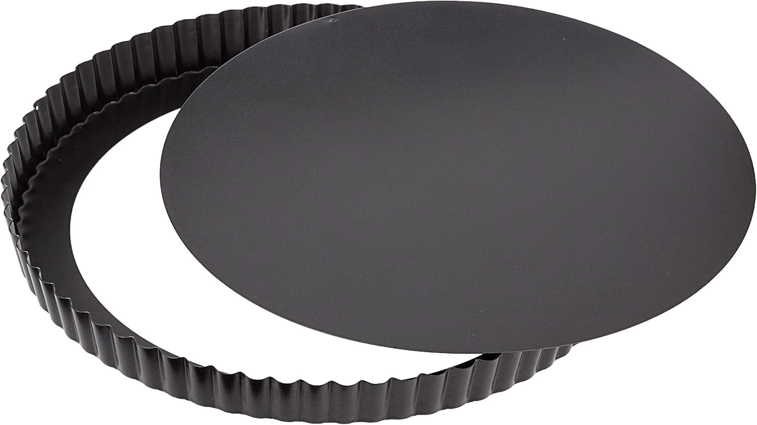Paderno Non Stick Fluted Round Tart Mould/Quiche Tin/Flan Tin 280mm 25mm Deep Loose Base