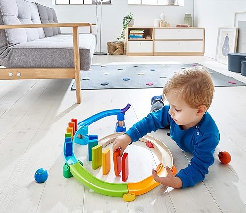 Miniatura 2 de HABA Kulllerbu Kringel Domino Playset  Juego de 33 piezas de pista de bolas con dos juegos de dominó que caen  A partir de 2 años