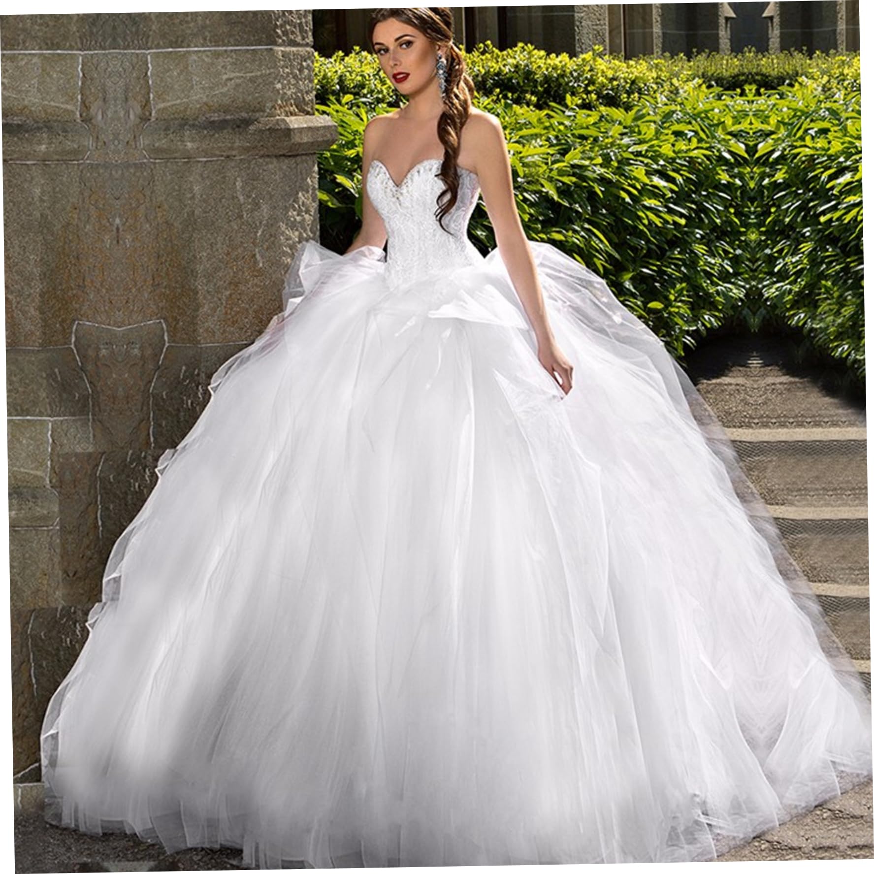 Jupe De Cercle 6 Cerceaux Pour Robe De Mariée Ou Bal - Jupon Crinoline 43 Pouces - Taille Unique Élastique