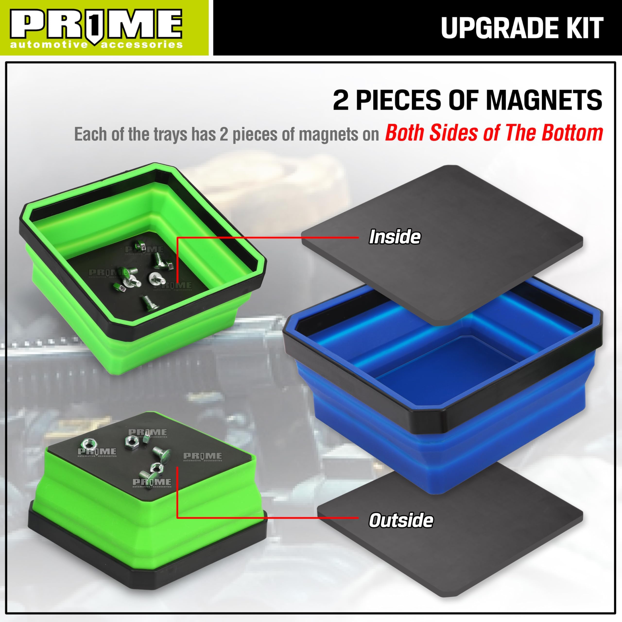 thumbnail: 3 Stuks Magnetische Opvouwbare Plateau - Siliconen Gereedschapsdrager Voor Kleine Onderdelen