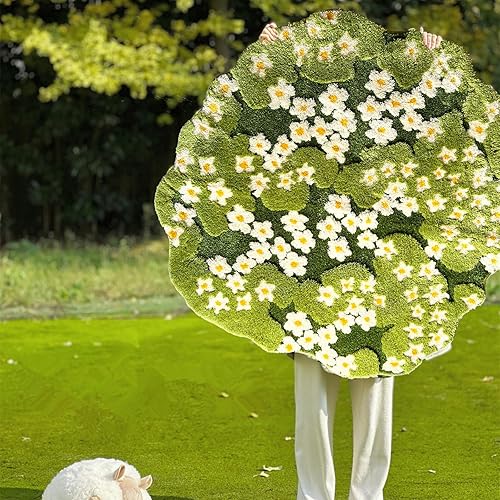Miniatura 2 de Alfombras de área de musgo floral para dormitorio, alfombra suave para decoración del hogar, antideslizante, acogedora alfombra de felpa para