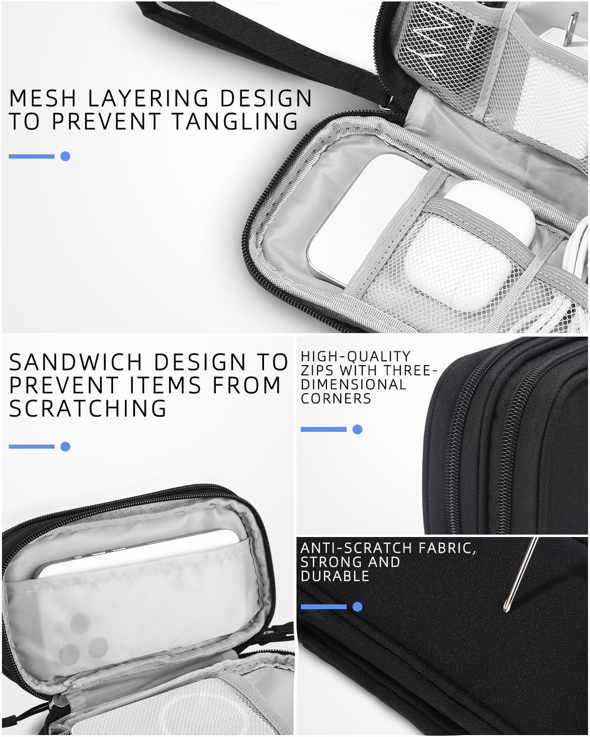 Borsa Organizer Per Cavi SOBEAU - Doppio Strato Per Viaggi - Foto 6