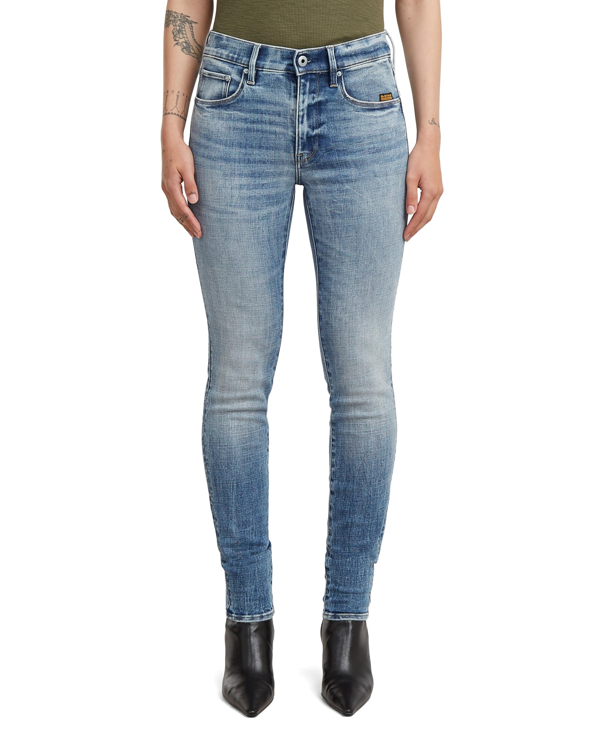 G-STAR Women's 3301 Skinny Jeans, Colour Blue, Size: Waist 30, Inseam 34