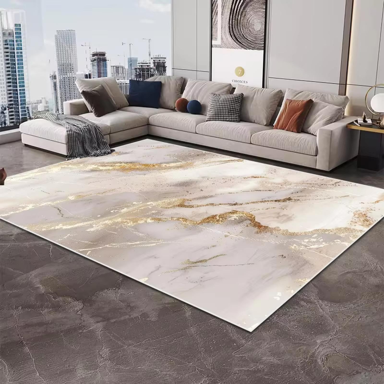 Tapis de style art nordique lavable pour salon et chambre chic
