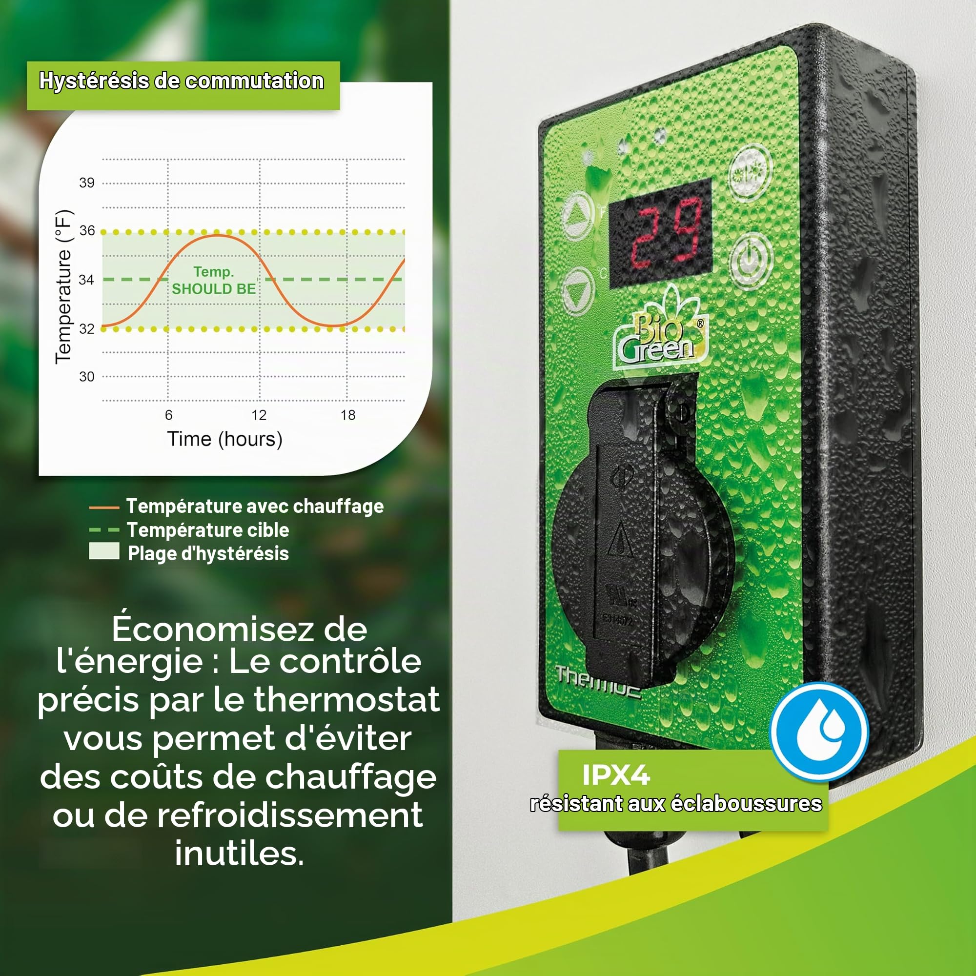 Bio Green TER 2 Thermo 2 Thermostat Numérique 3000 W