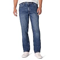 Amazon Essentials Jeans Taglio Dritto Leggermente Elasticizzati Uomo, Grigio Pietra delavé Medio, 30W ,  30L