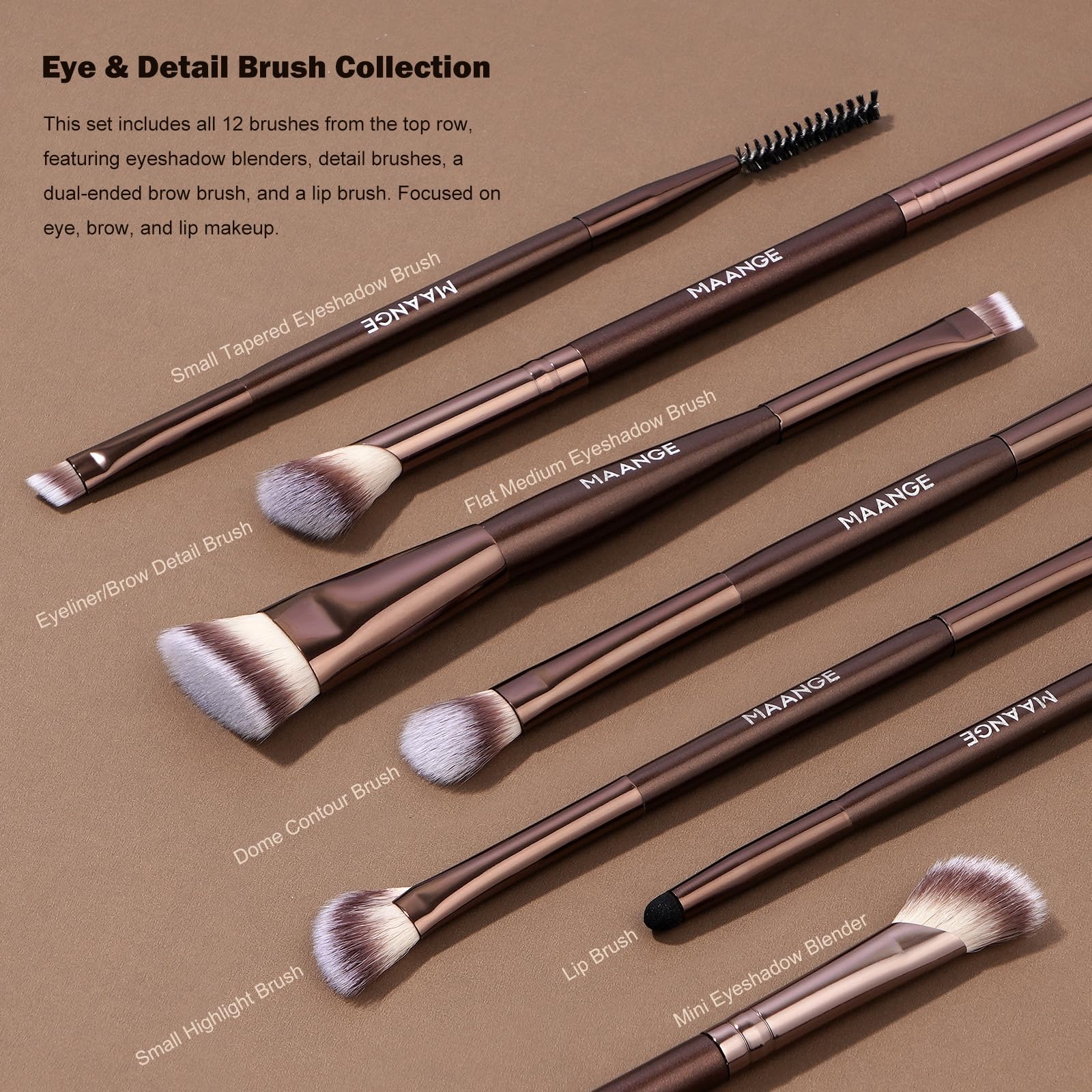 MAANGE Pinceaux Maquillage Professionnels 21 Pièces / 40 Fonctions - Coffret Cadeau Double Face Complet (Vegan, Pour Tout le Visage)