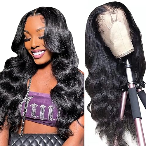 Miniatura 10 de Miss GAGA Pelucas de cabello humano ondulado con encaje frontal transparente HD para mujeres negras, pelucas de cabello humano con encaje frontal de