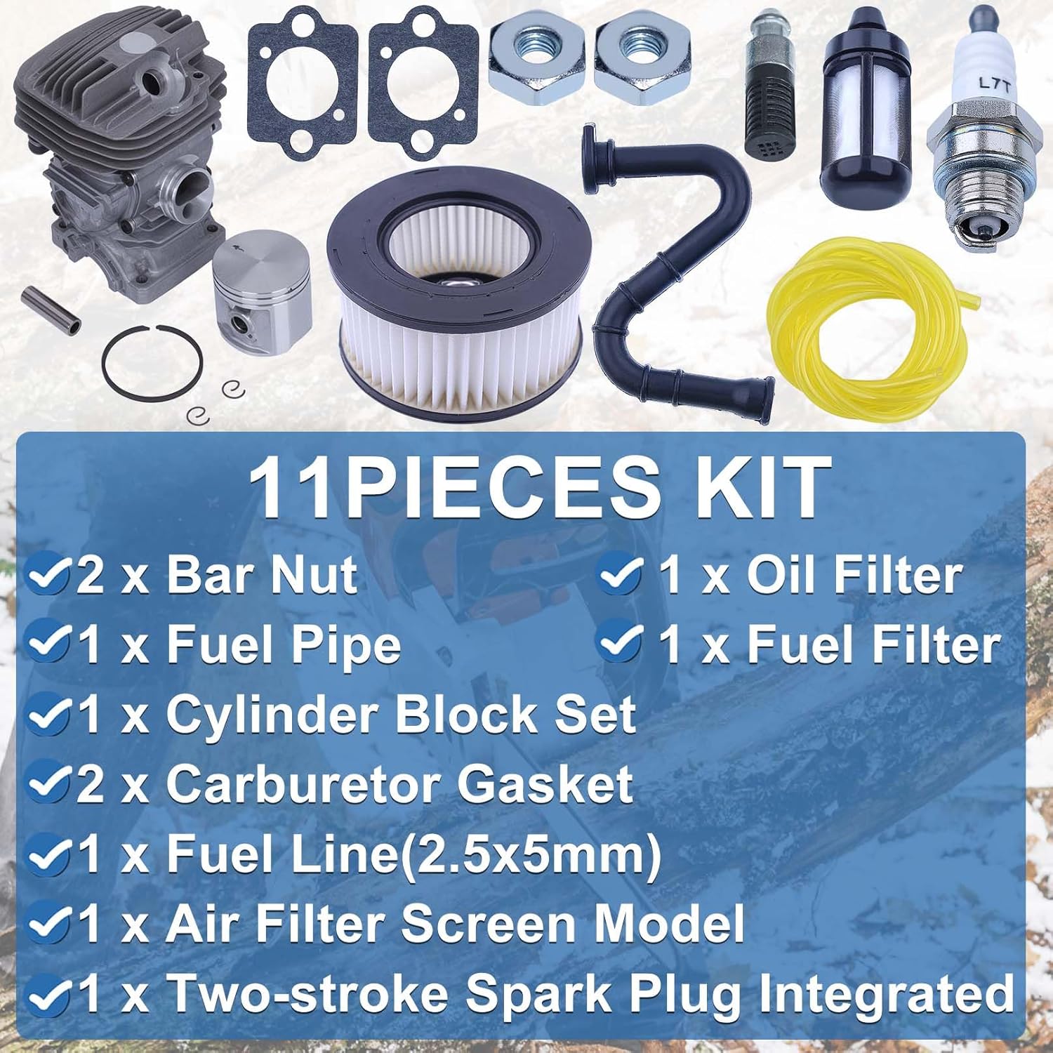 AUMEL Cylinder Piston Kit Compatible for Stihl MS291 MS291C MS 291 MS271 MS271C Chainsaw, Replace for 1141 020 1206 47mm Cylinder & Piston Kit