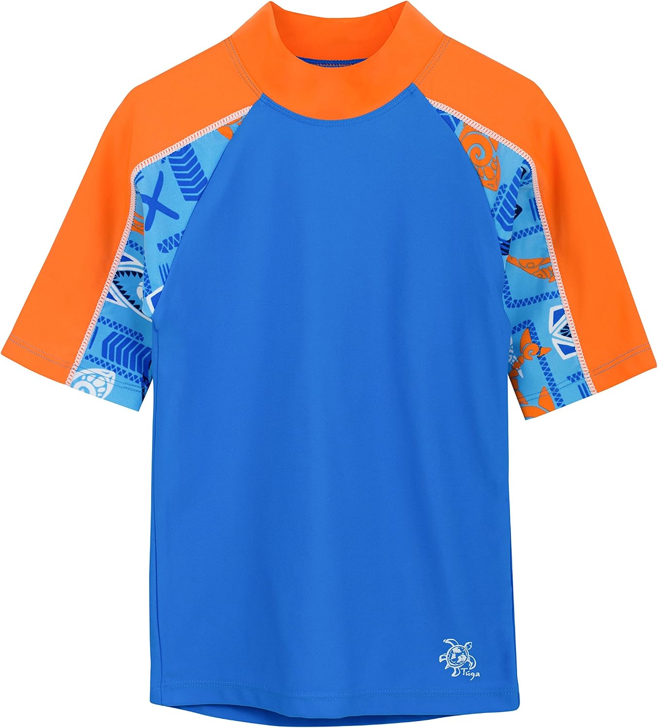 Tuga Boys Short Sleeve Rash Guard 1-14 Years, UPF 50+ Sun Protection Swim Shirt