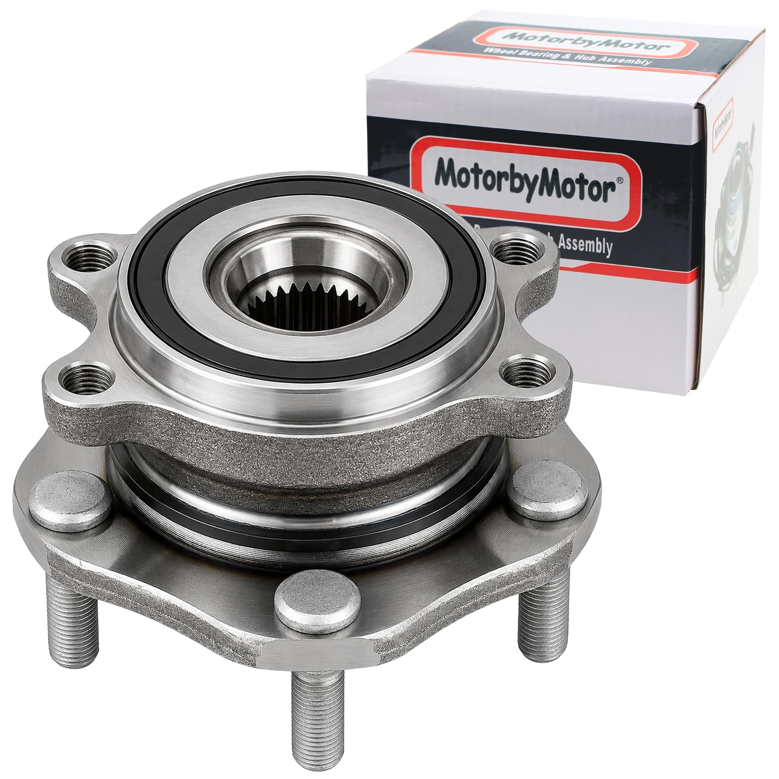 MotorbyMotor 513357 Front Wheel Hub and Bearing Assembly with 5 Lugs Fits for 2014-2019 Nissan Rogue, 2017-2019 Rogue Sport, 2017-2018 Nissan Qashqai Hub Bearing - All Models