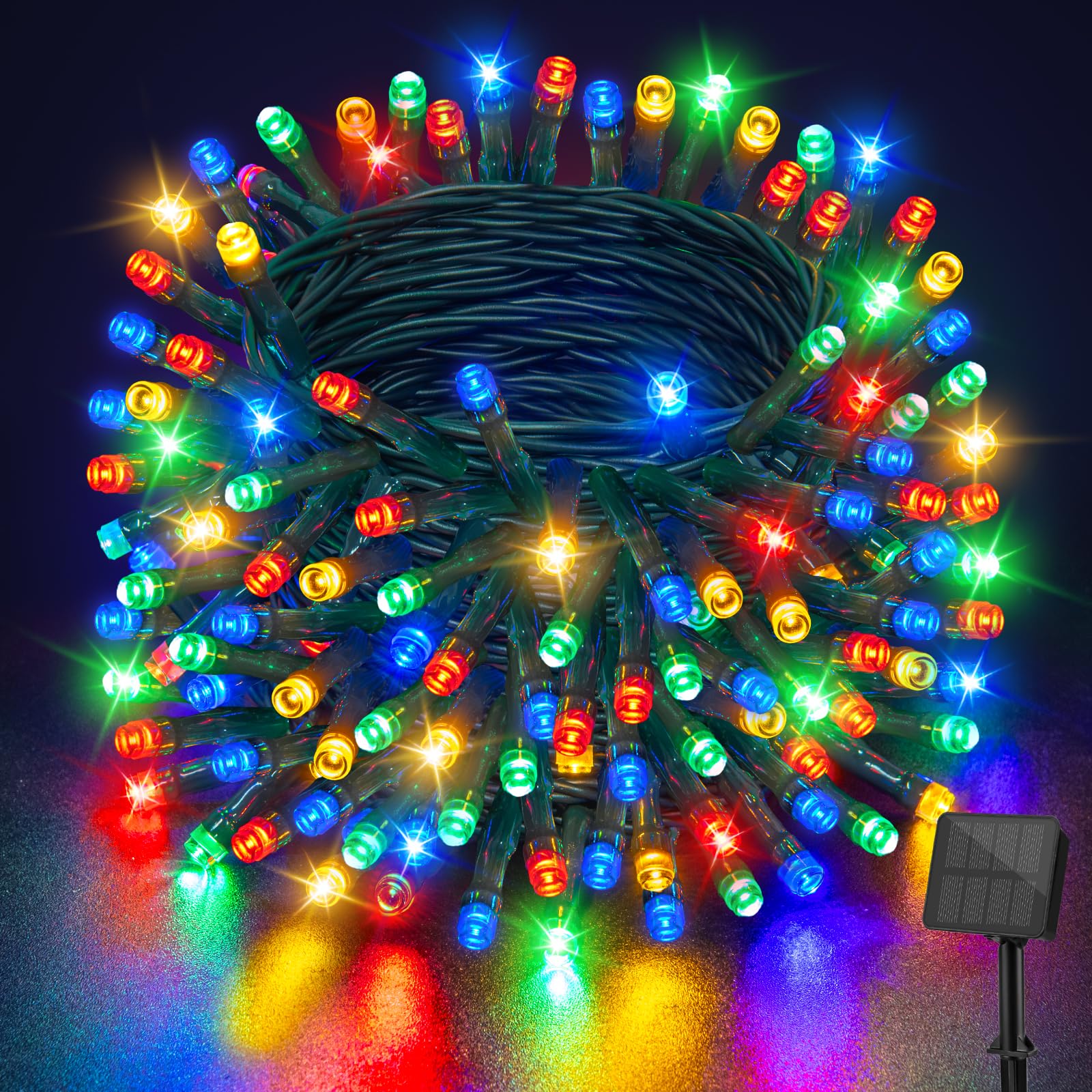 Joolivo Solar Lights Outdoor Garden, 12M/40FT 120 LED Coloured Solar Lights Outdoor Waterproof, 8 Modes Solar Powered Fairy Lights for Tree Patio Yard Party Garden Terrace Decorations