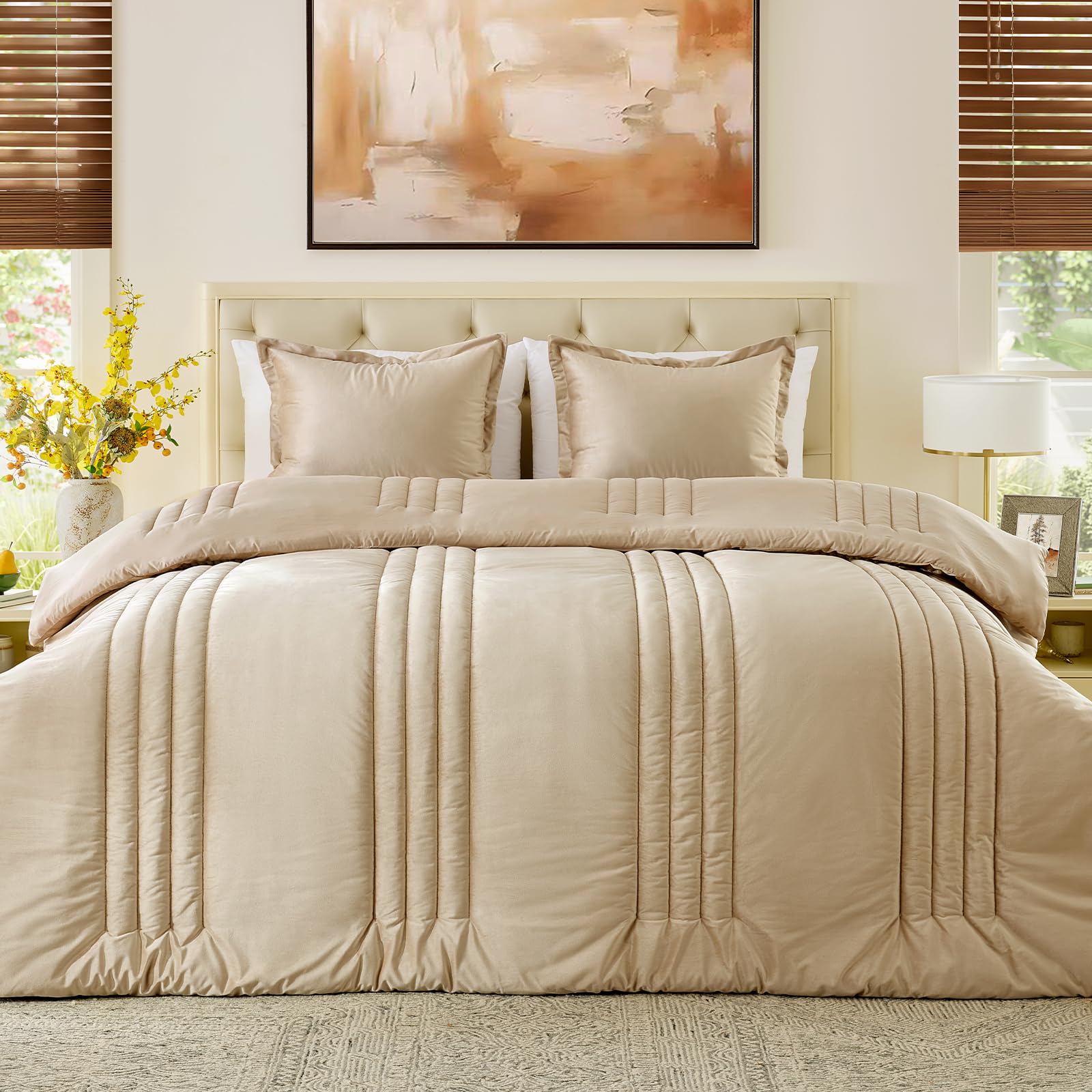 Amazon.com: MUSSEL Velvet King Size Comforter Set 3 Pieces